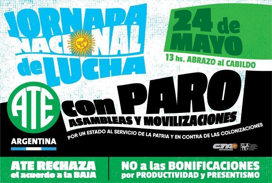 Jornada nacional de lucha con paros, asambleas y movilizaciones