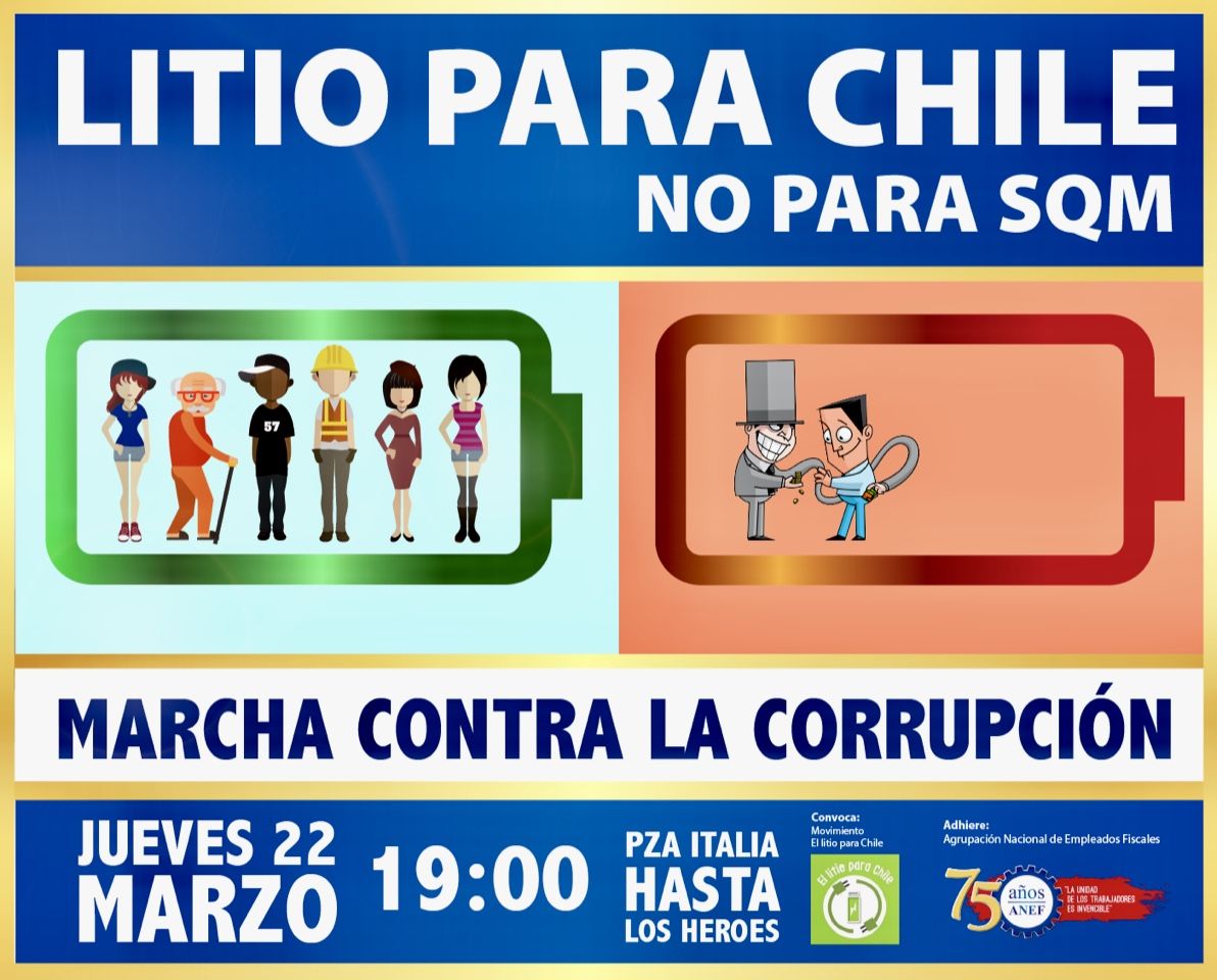 ANEF convoca a Marcha Nacional Litio Para Chile