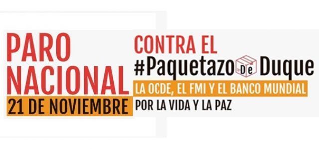 21 de noviembre: Paro Nacional contra el “paquetazo” de Duque