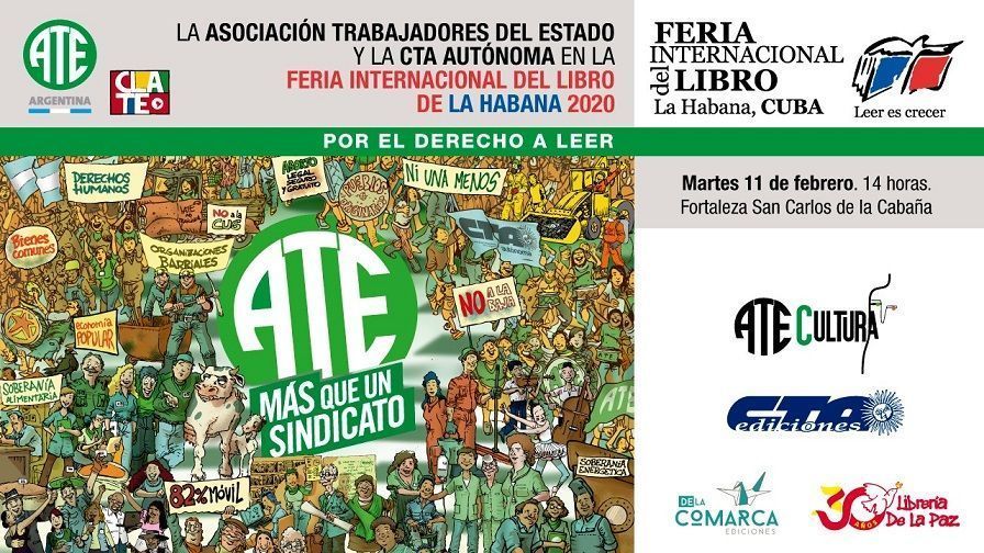 ATE y la CTA Autónoma participarán de la Feria del Libro La Habana 2020