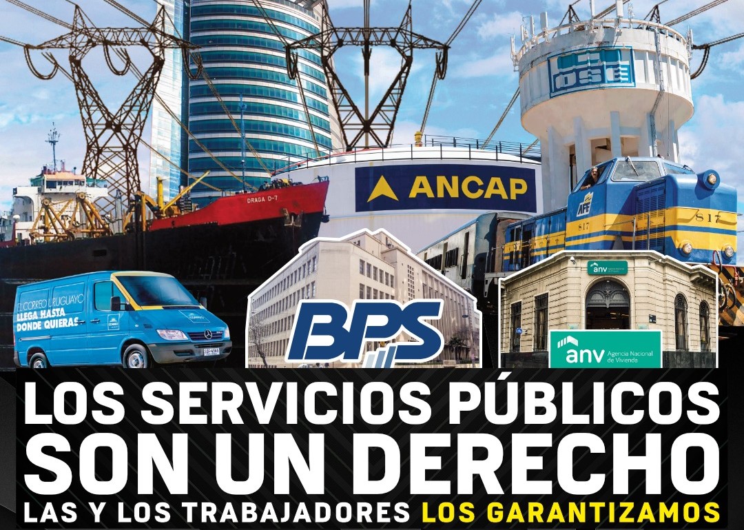 Gremios de empresas públicas del Uruguay realizan un paro nacional
