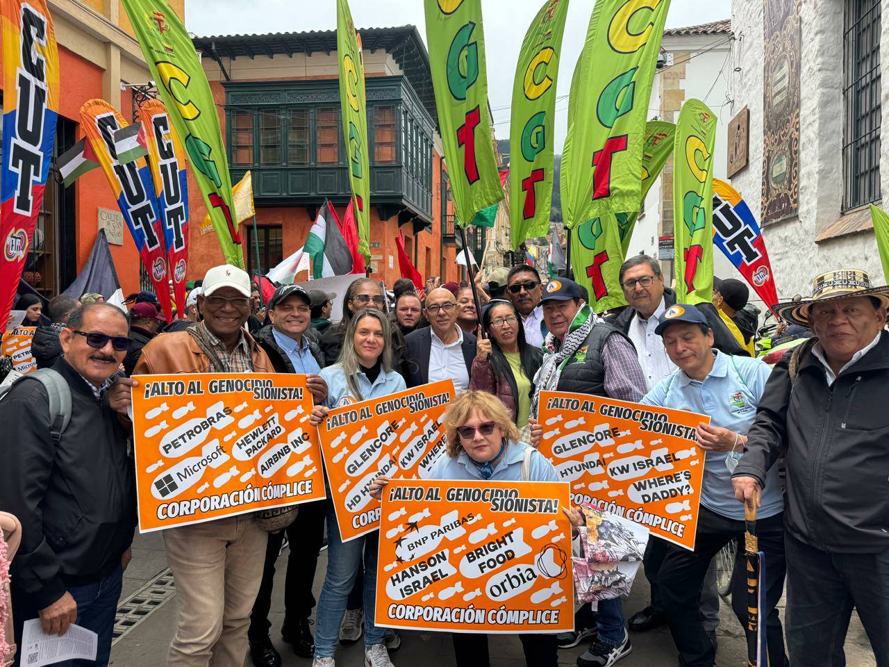 Sindicatos colombianos se movilizaron en solidaridad con Palestina